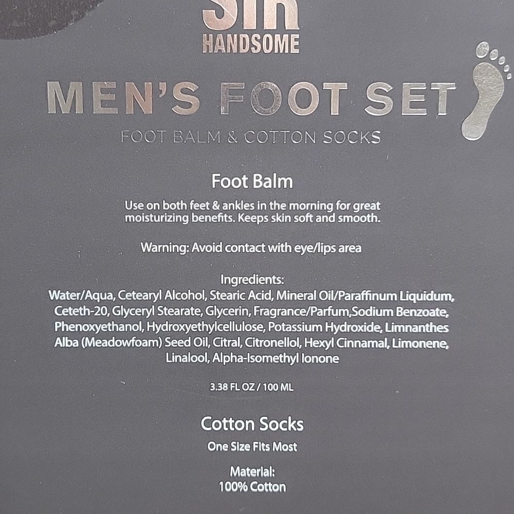 Sir Men's Foot Restoration Balm And Black Martini Casual Socks Gift Set - New — image 6 of 7